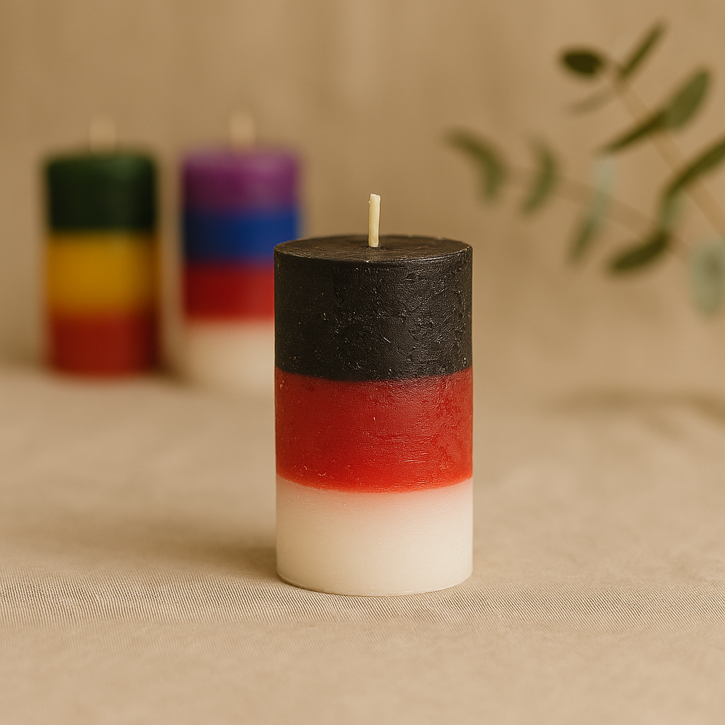 Velas de tres colores